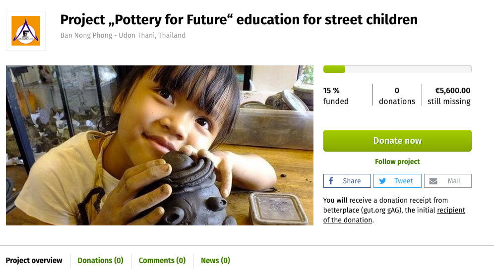 Project Pottery for Future education for street children